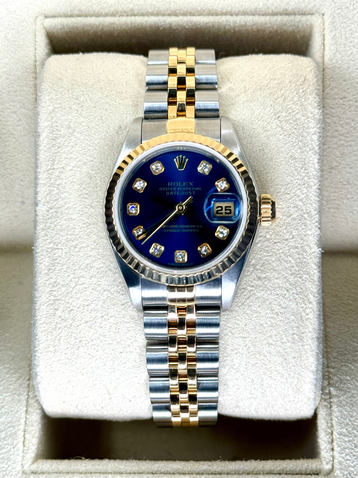 Rolex Lady-Datejust 28mm 79173 Two-Tone Blue 10 Diamond Dial