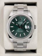 NEW 2026 Rolex Datejust 41mm 126300 Stainless Steel Oyster Green Dial