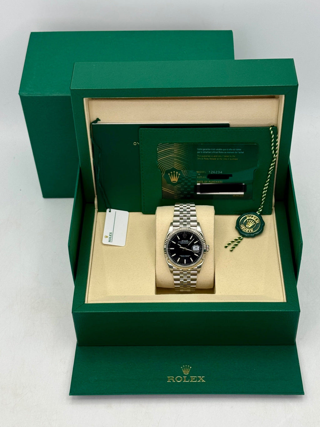 NEW 2026 Rolex Datejust 36mm 126234 Stainless Steel Jubilee Black Dial (STICKERED)