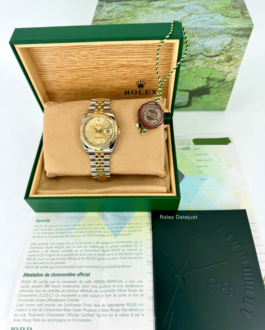 2005 Rolex Datejust 36mm 116233 Two-Tone Jubilee Champagne Dial