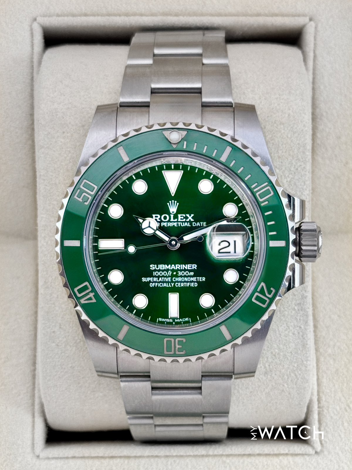 2019 Rolex Submariner “Hulk” 40mm 116610LV Green Dial