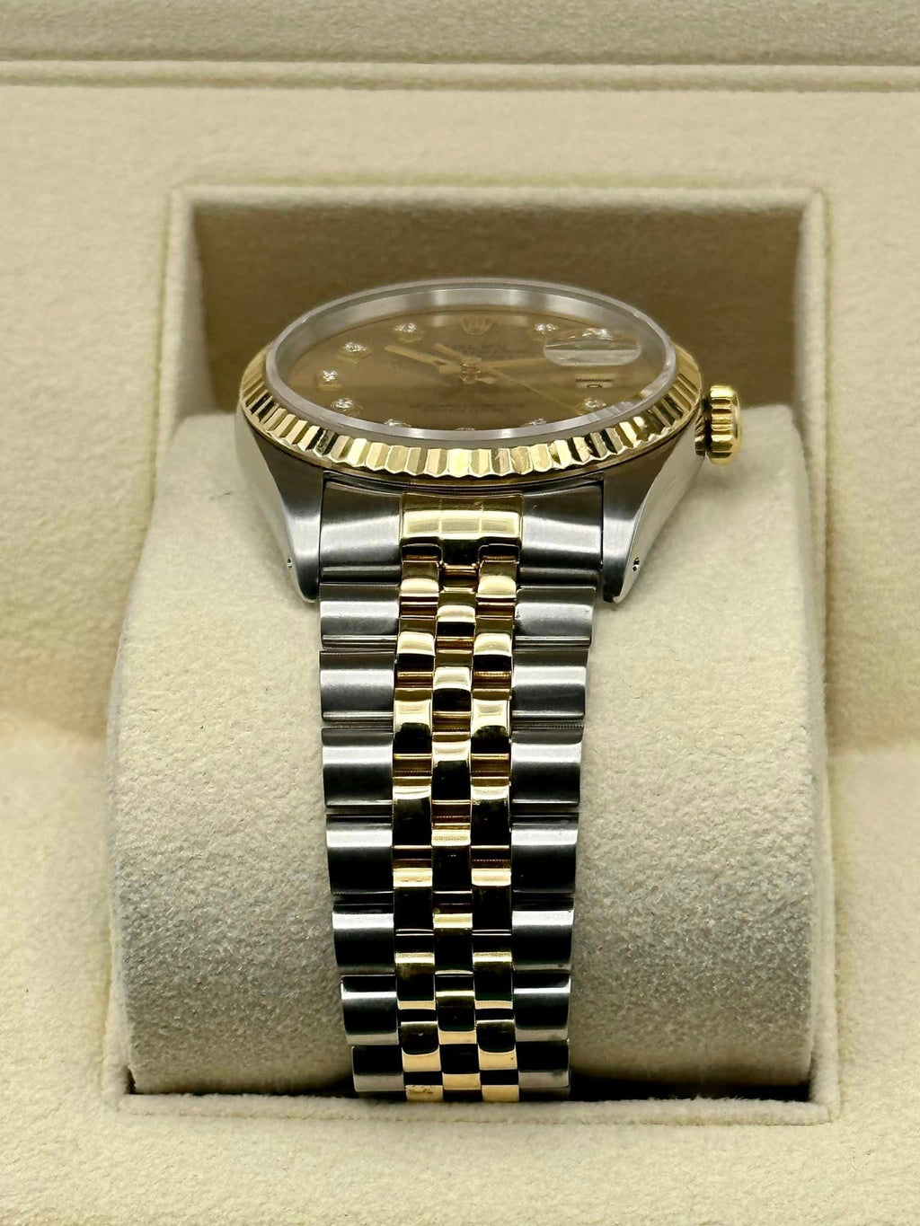 Rolex Datejust 36mm 16233 Two-Tone Jubilee Champagne Diamond Dial