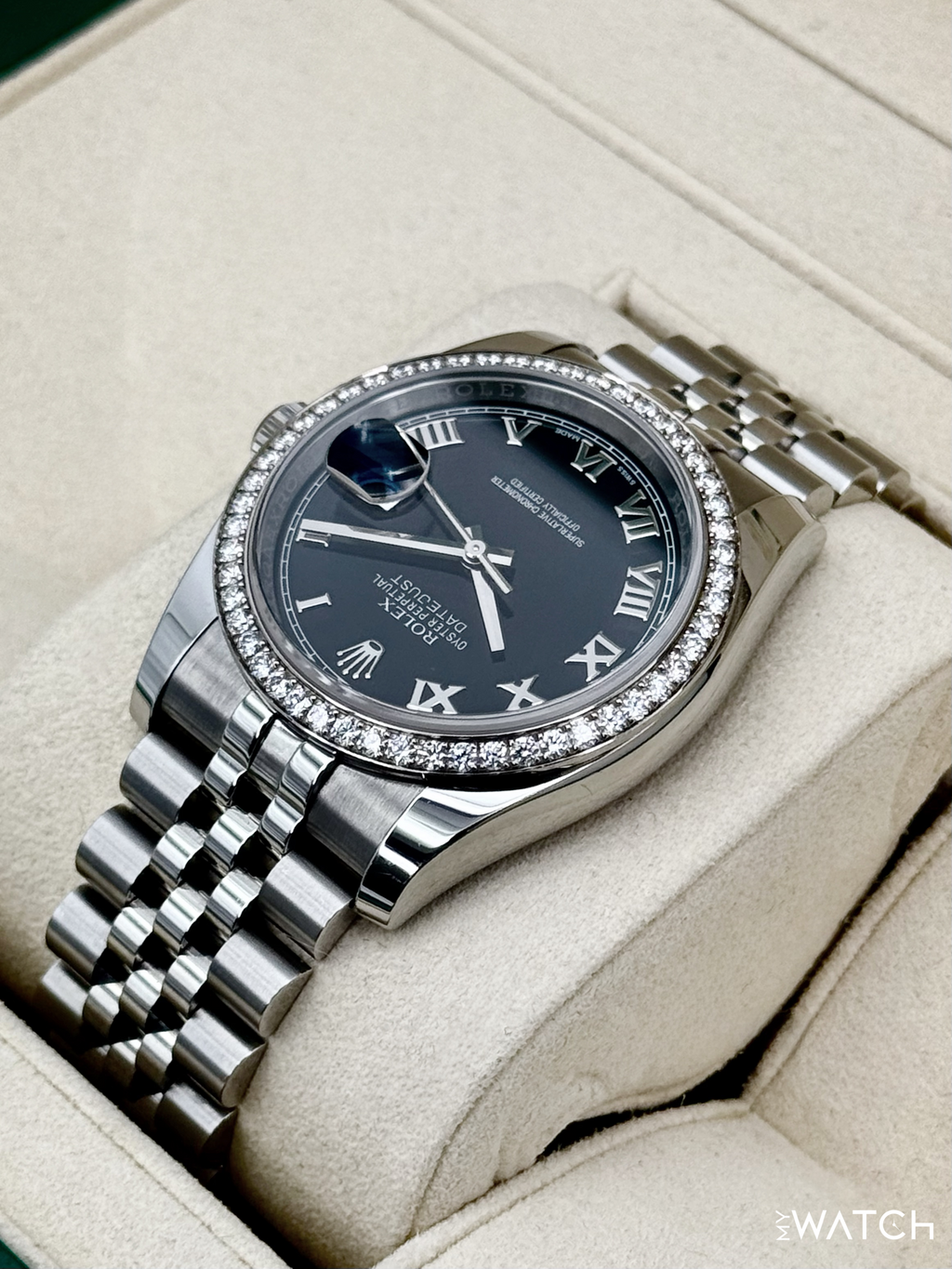 2017 Rolex Datejust 36mm 116244 Stainless Steel Jubilee Black Dial