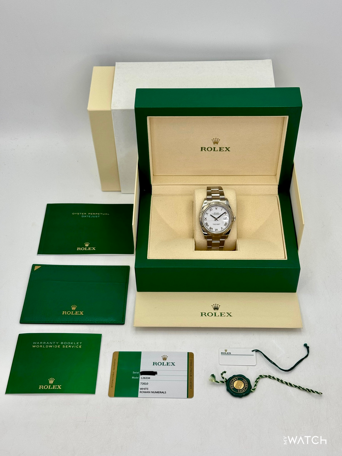 2019 Rolex Datejust 41mm 126334 Stainless Steel Oyster White Roman Numeral Dial