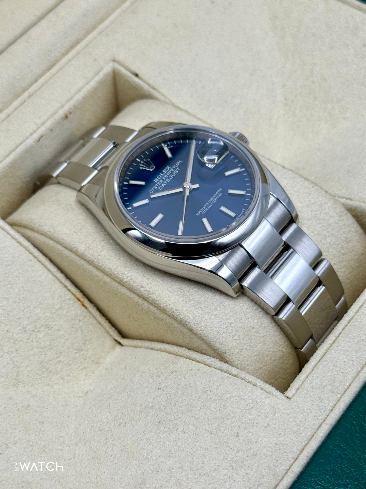 2020 Rolex Datejust 36mm 126200 Stainless Steel Oyster Blue Dial