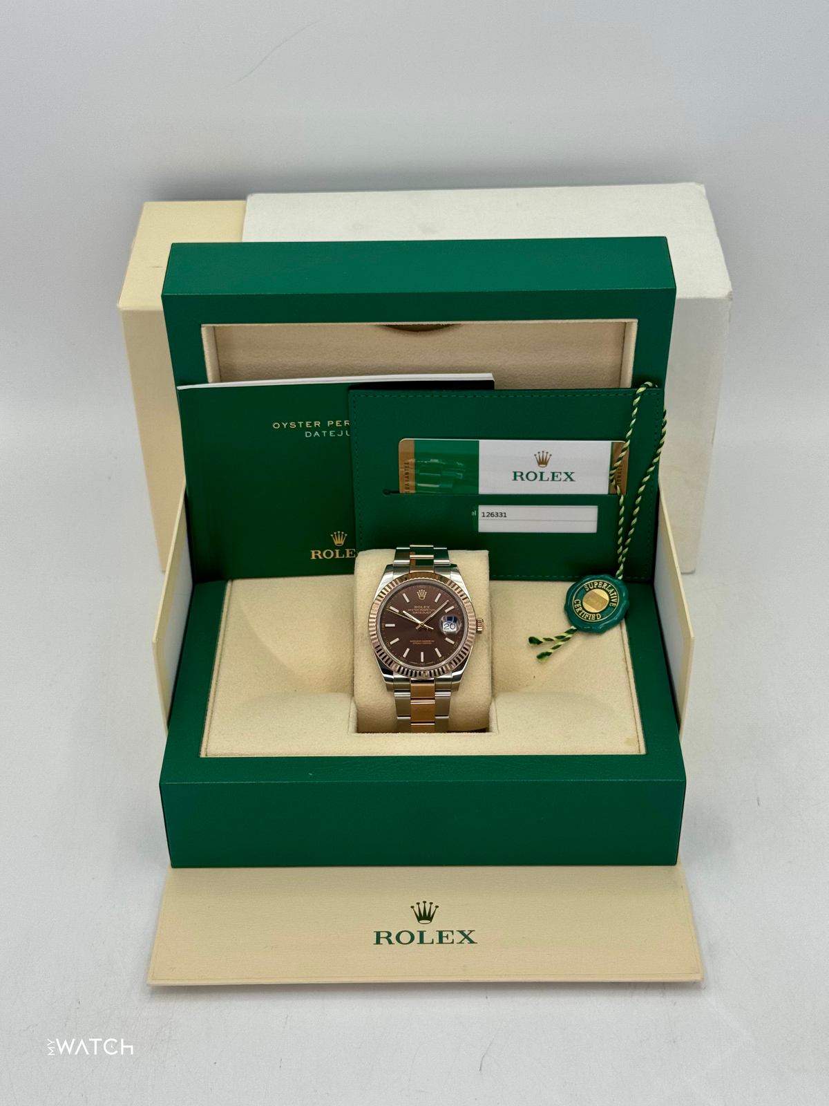 2017 Rolex Datejust 41mm 126331 Two-Tone Rose Gold Chocolate Dial