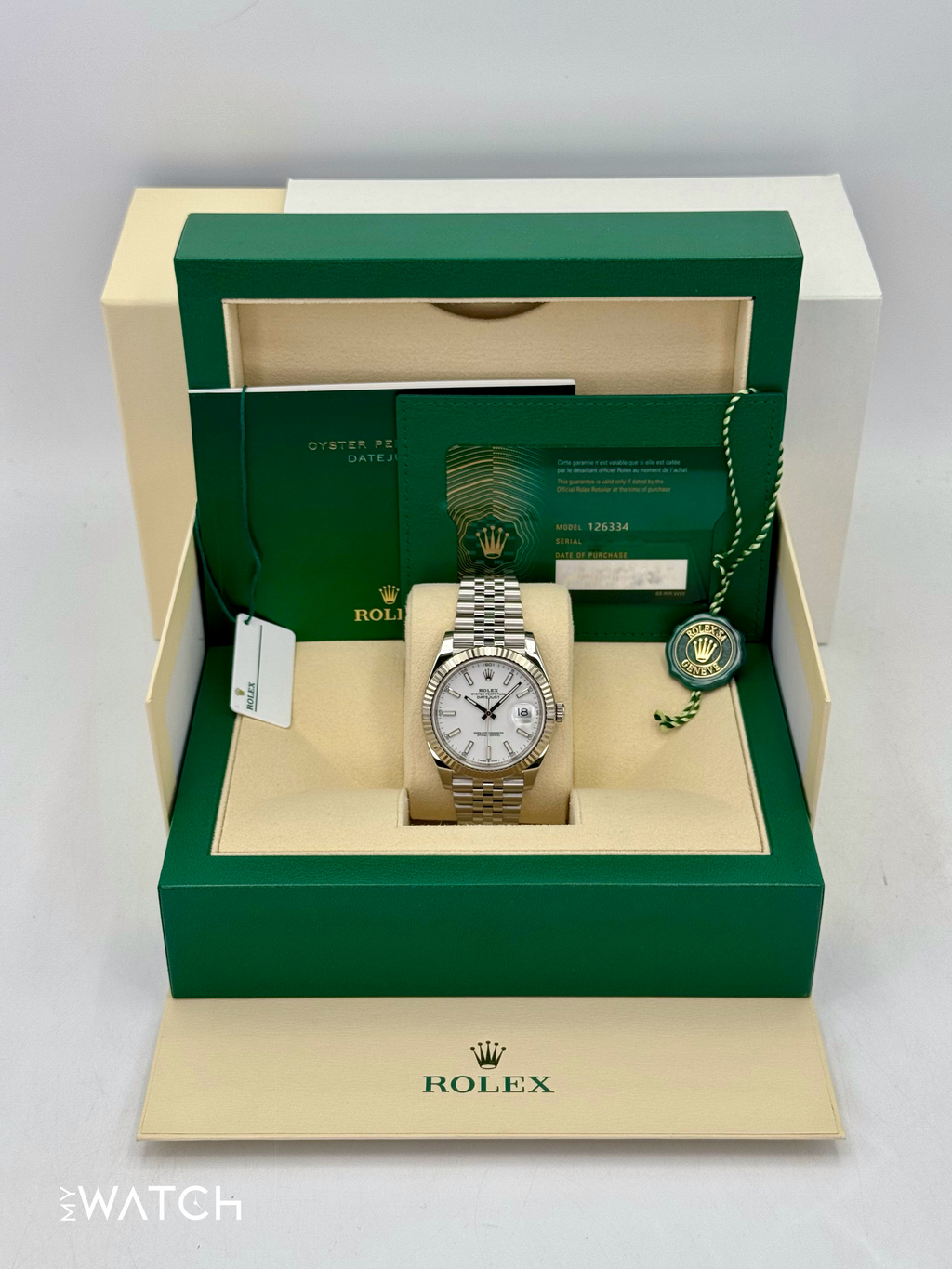 2021 Rolex Datejust 41mm 126334 Stainless Steel Jubilee White Dial