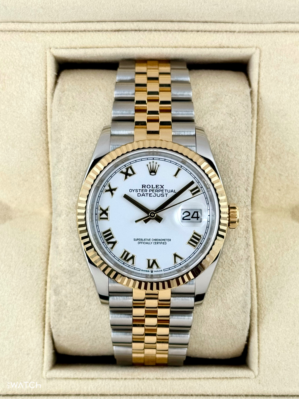 2018 Rolex Datejust 36mm 126233 Two-Tone Jubilee White Dial