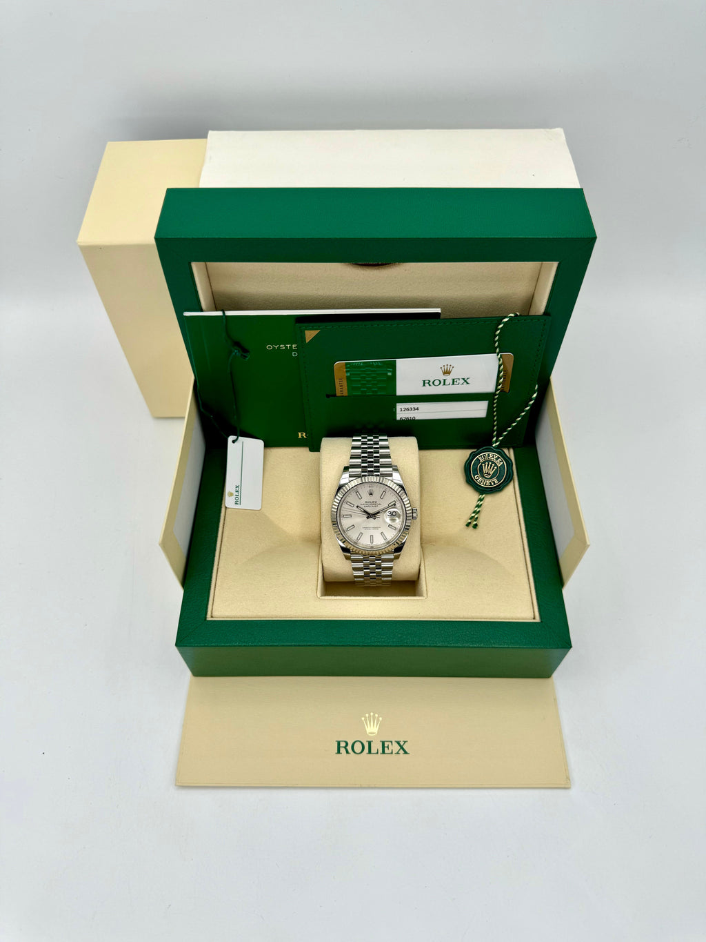 2020 Rolex Datejust 41mm 126334 Stainless Steel Jubilee Silver Dial