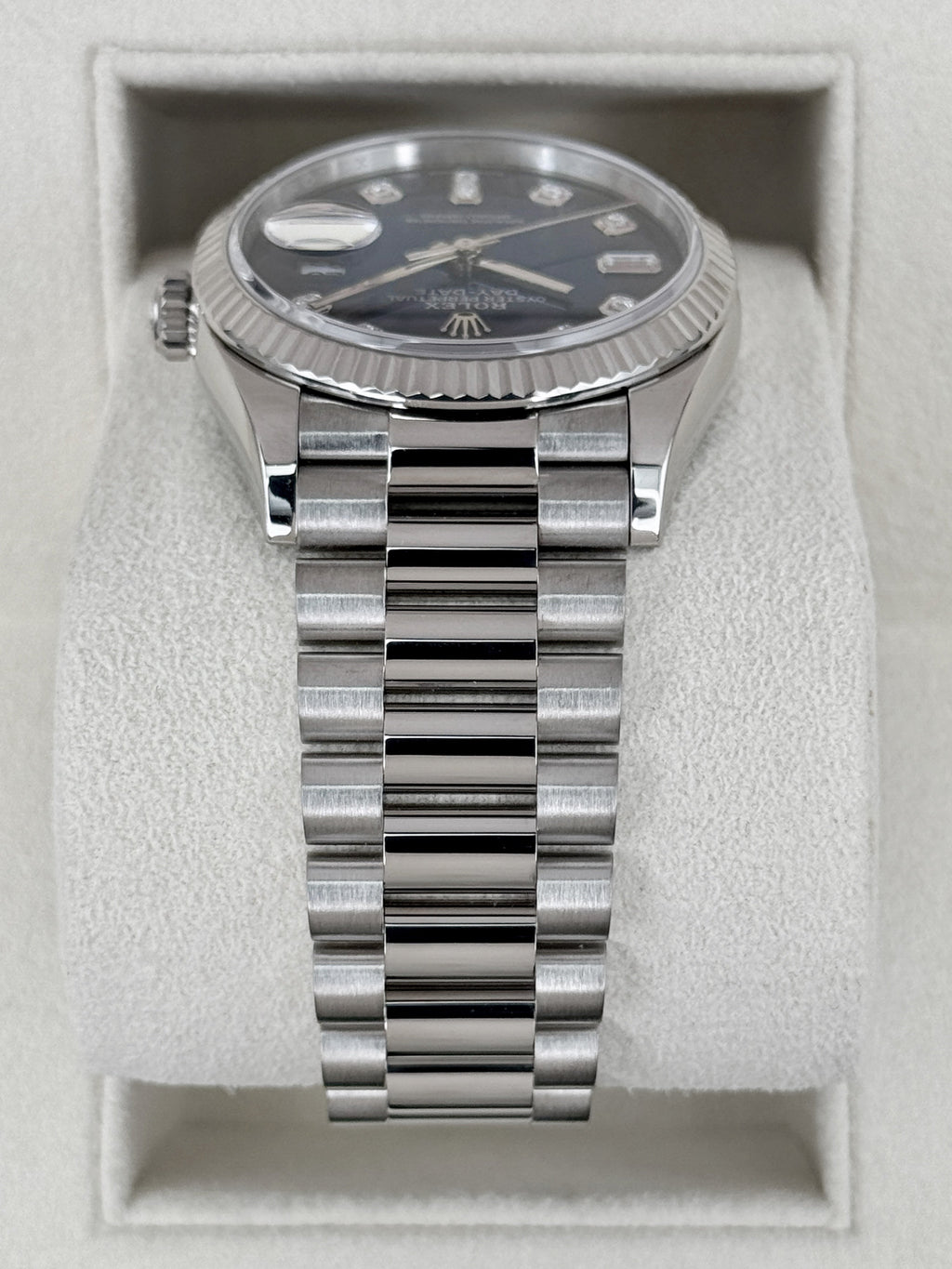 2024 Rolex Day-Date 36mm 128239 Presidential White Gold Blue Ombre Diamond Dial