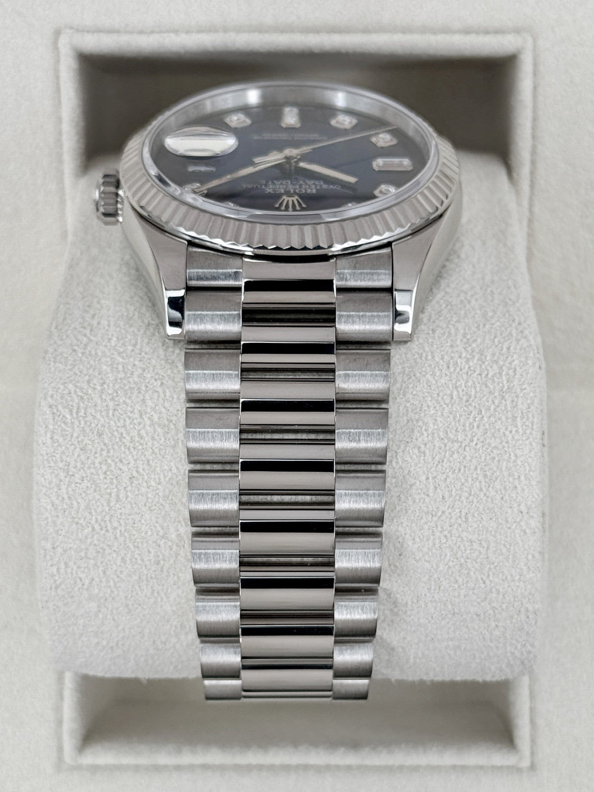 2024 Rolex Day-Date 36mm 128239 Presidential White Gold Blue Ombre Diamond Dial