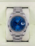 2010 Rolex Datejust II 41mm 116334 Stainless Steel Oyster Blue Dial