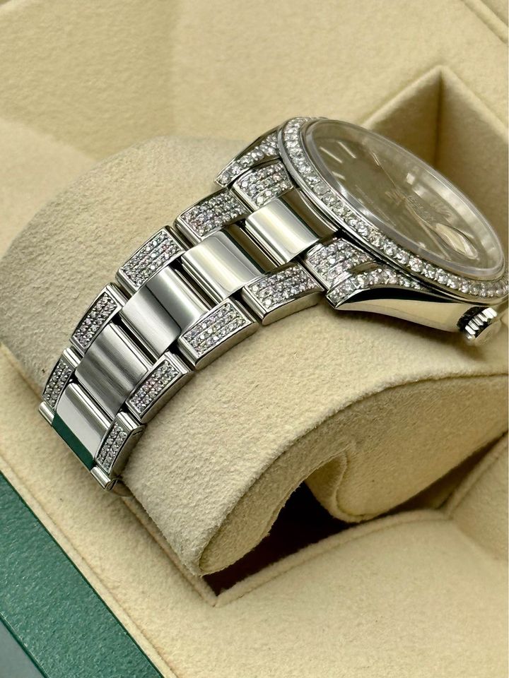 Rolex Datejust 41mm 126300 Diamonds Oyster Black Stick Dial