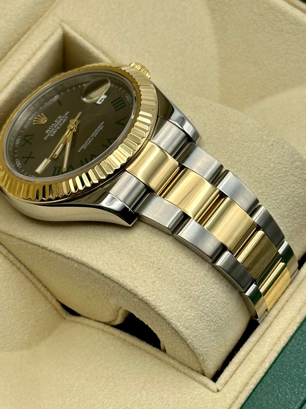 2016 Rolex Datejust 41mm 116333 Two-Tone Oyster Wimbledon Dial