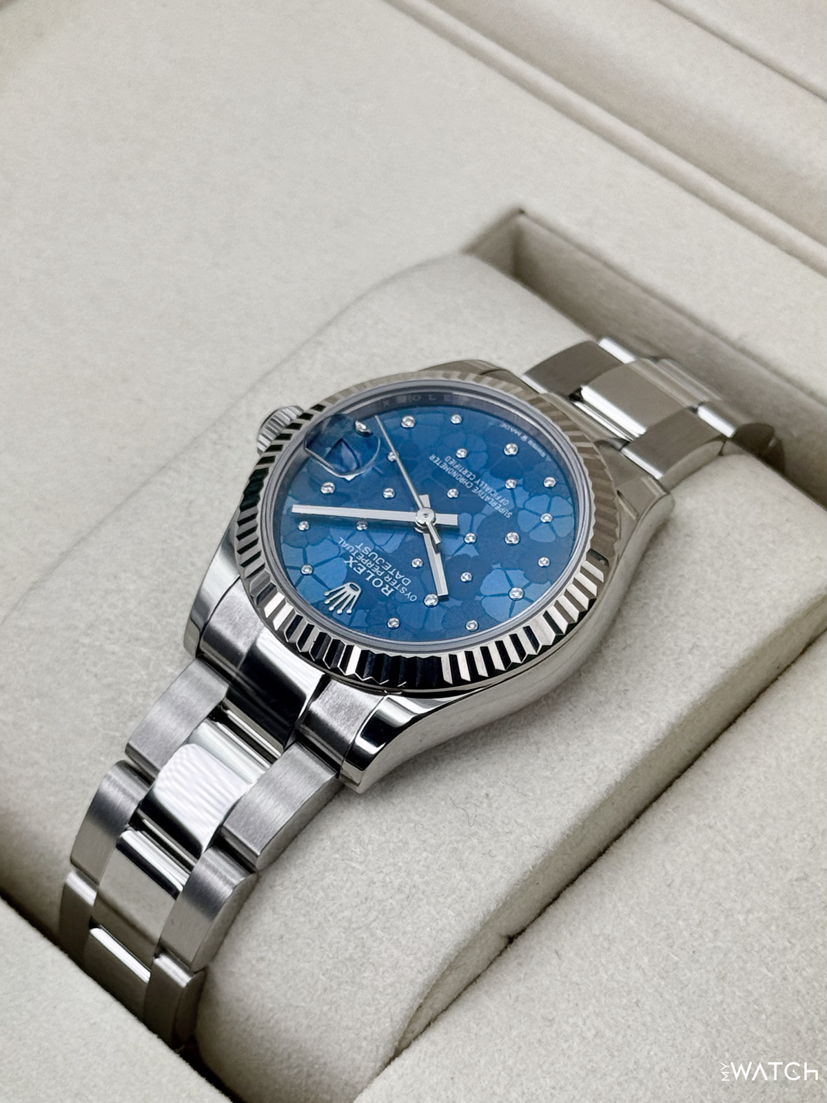 2025 Rolex Lady Datejust 31mm 278274 Stainless Steel Oyster Azzuro Blue Floral Dial