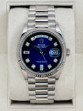 2024 Rolex Day-Date 36mm 128239 Presidential White Gold Blue Ombre Diamond Dial