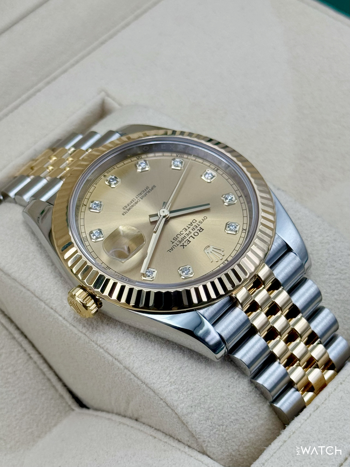 2022 Rolex Datejust 41mm 126333 Two-Tone Jubilee Champagne Diamond Dial