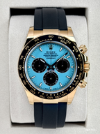 NEW 2026 Rolex Daytona 40mm 126518LN Yellow Gold Oysterflex Turquoise Dial (STICKERED)
