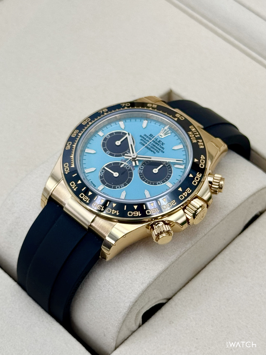 NEW 2026 Rolex Daytona 40mm 126518LN Yellow Gold Oysterflex Turquoise Dial (STICKERED)