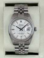 1970 Rolex Datejust 36mm 1603 Stainless Steel Jubilee Silver Linen Dial
