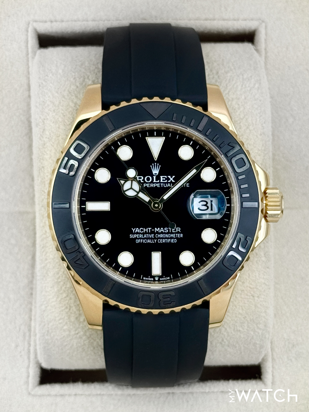2024 Rolex Yacht-Master 42mm 226658 Gold Oysterflex Black Dial