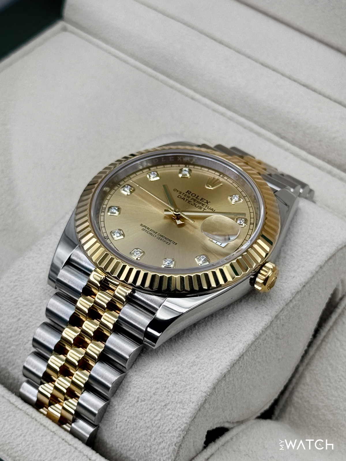 2023 Rolex Datejust 41mm 126333 Two-Tone Jubilee Champagne Diamond Dial