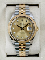 2022 Rolex Datejust 41mm 126333 Two-Tone Jubilee Champagne Diamond Dial
