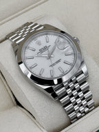 2024 Rolex Datejust 41mm 126300 Stainless Steel Jubilee White Dial