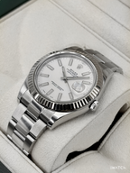 2016 Rolex Datejust II 41mm 116334 Stainless Steel Oyster White Dial