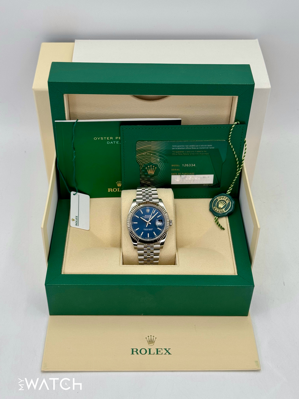 2022 Rolex Datejust 41mm 126334 Stainless Steel Jubilee Blue Dial