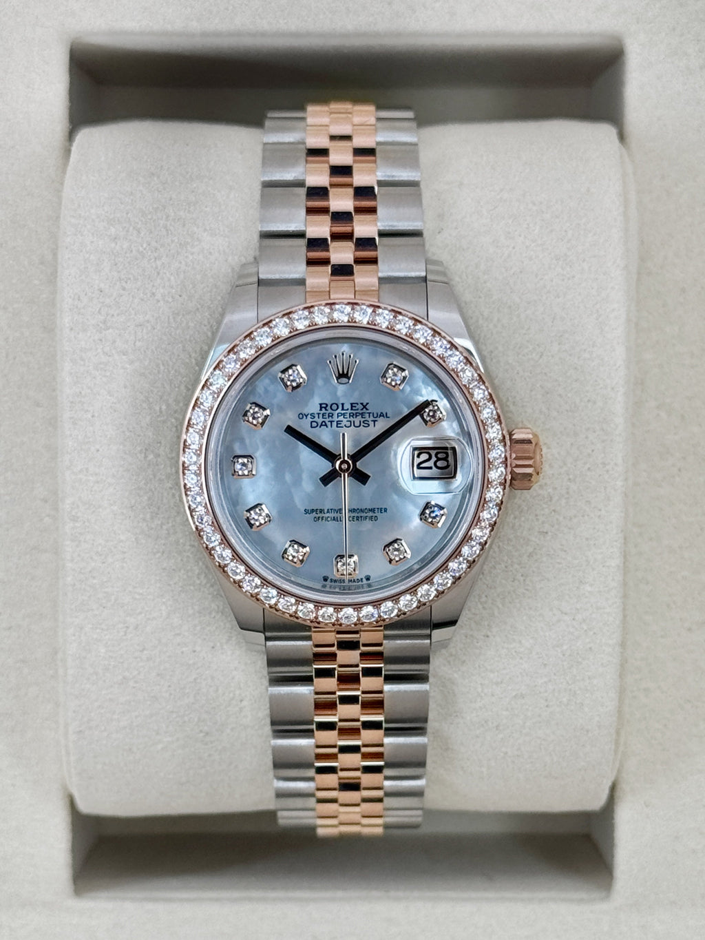 NEW 2026 Rolex Datejust 28mm 279381RBR Mother of Pearl Diamond Dial