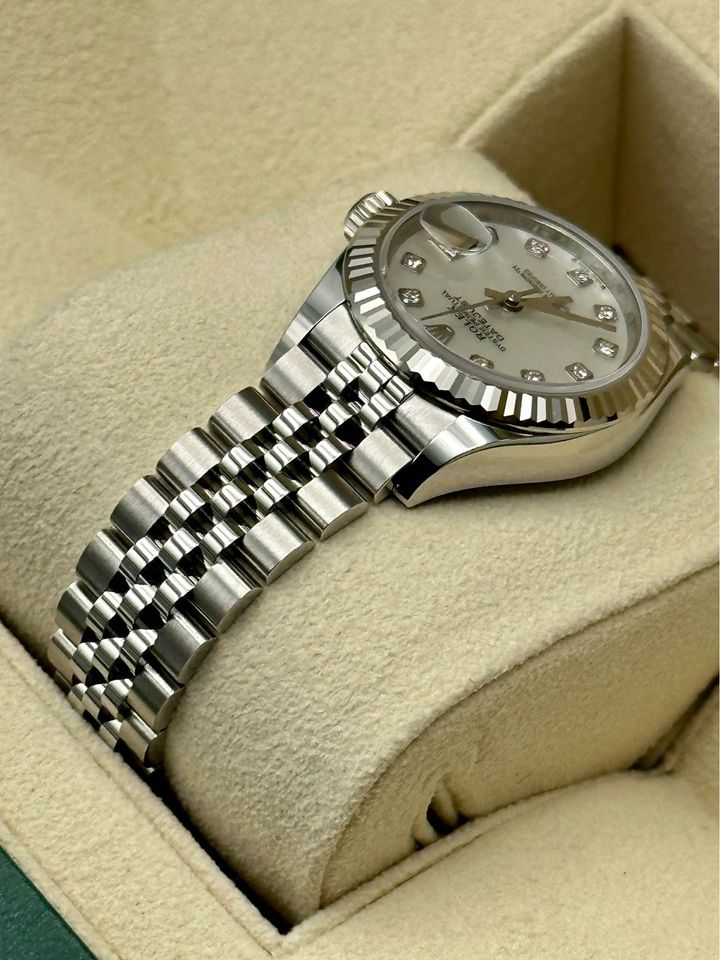 NEW 2022 Rolex Ladies Datejust 28mm 279174 Diamond Mother of Pearl Dial