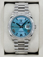 NEW 2026 Rolex Day-Date 36mm 128396TBR Ice Blue Roman Numeral Dial