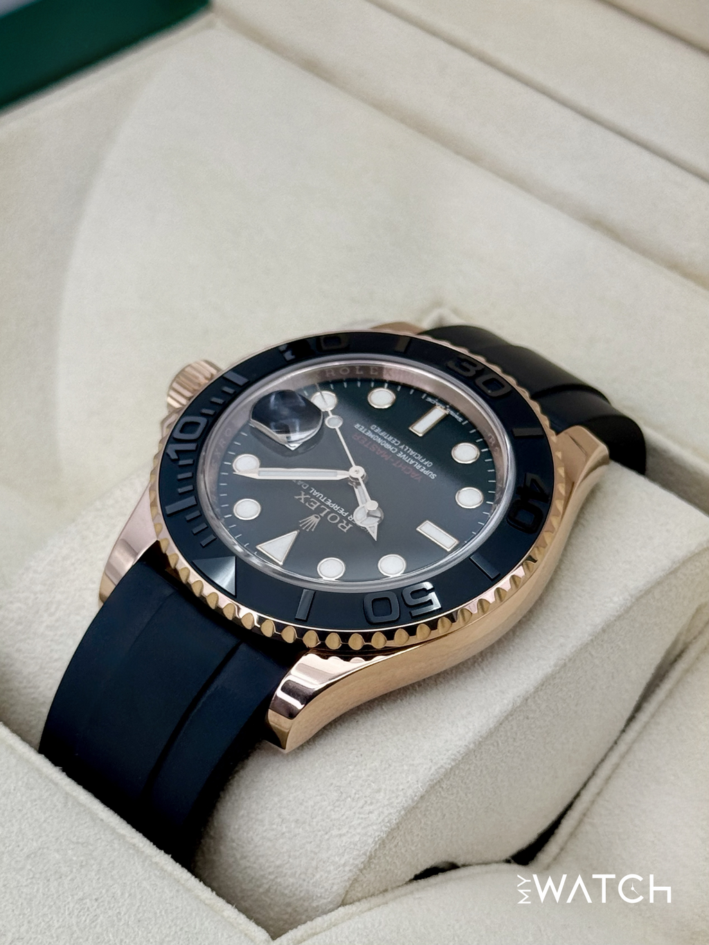 2016 Rolex Yacht-Master 40mm 116655 Rose Gold Oysterflex Black Dial