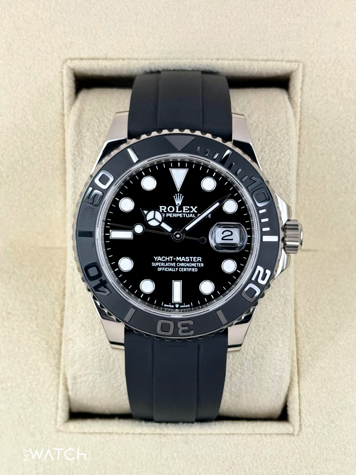 2024 Rolex Yacht-Master 42mm 226659 White Gold Oysterflex Black Dial