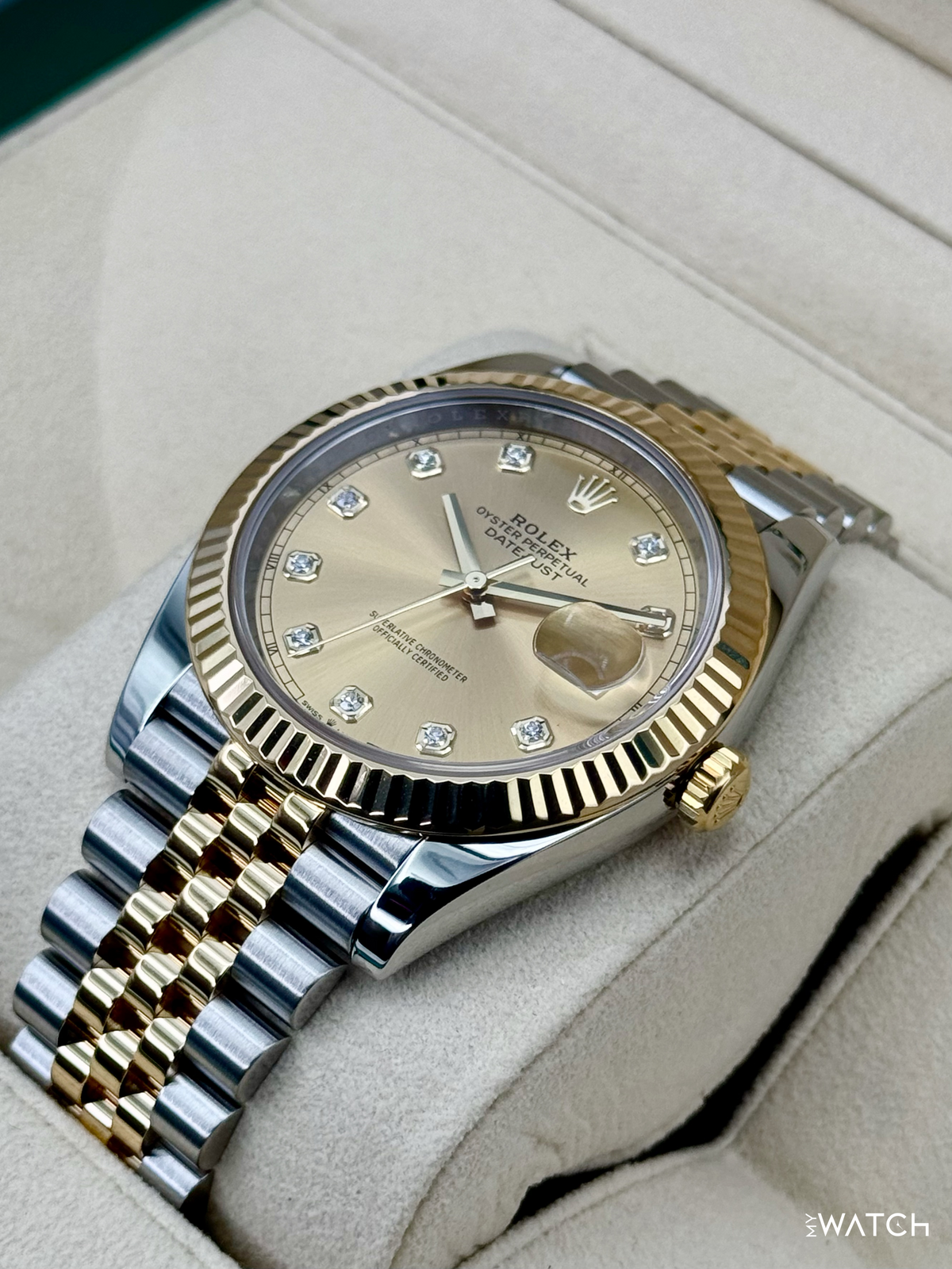2022 Rolex Datejust 41mm 126333 Two-Tone Jubilee Champagne Diamond Dial