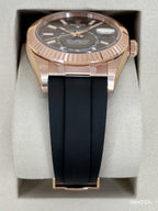NEW 2026 Rolex Sky-Dweller 42mm 336235 Rose Gold Oysterflex Chocolate Dial (STICKERED)