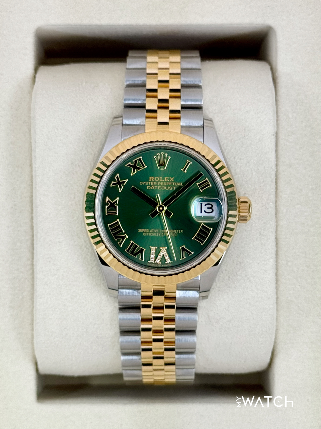 NEW 2025 Rolex Ladies Datejust 31mm 278273 Two-Tone Jubilee Green Dial