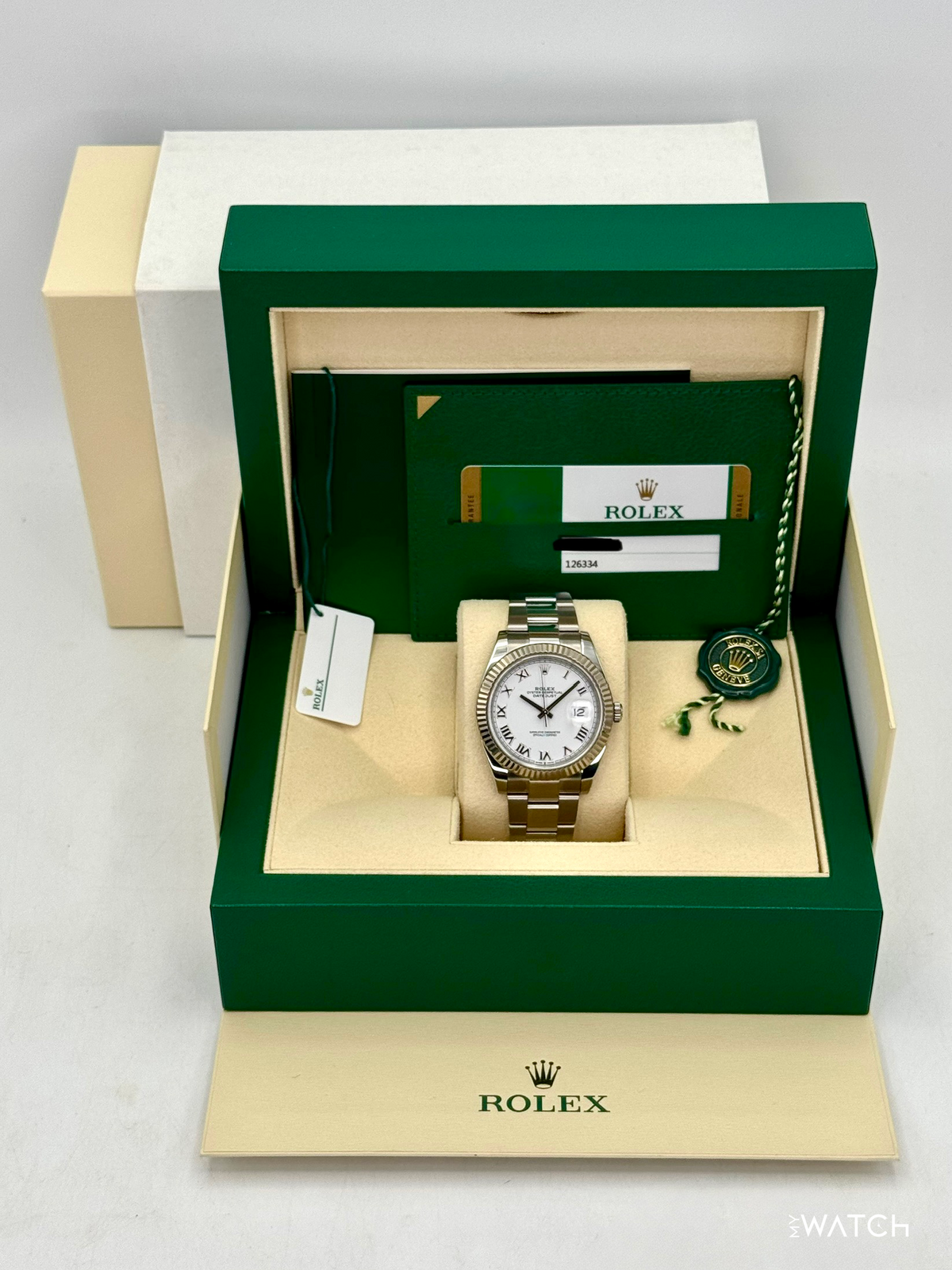 2019 Rolex Datejust 41mm 126334 Stainless Steel Oyster White Roman Numeral Dial