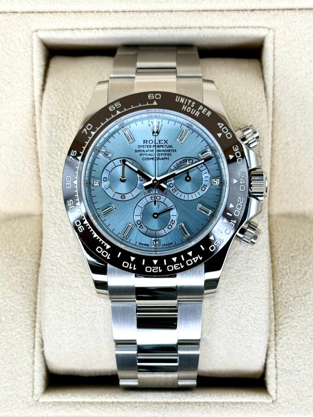 2023 Rolex Daytona 40mm 116506 Platinum Ice Blue Diamond Dial
