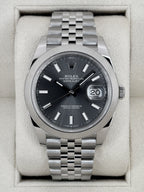 2024 Rolex Datejust 41mm 126300 Stainless Steel Jubilee Rhodium Dial