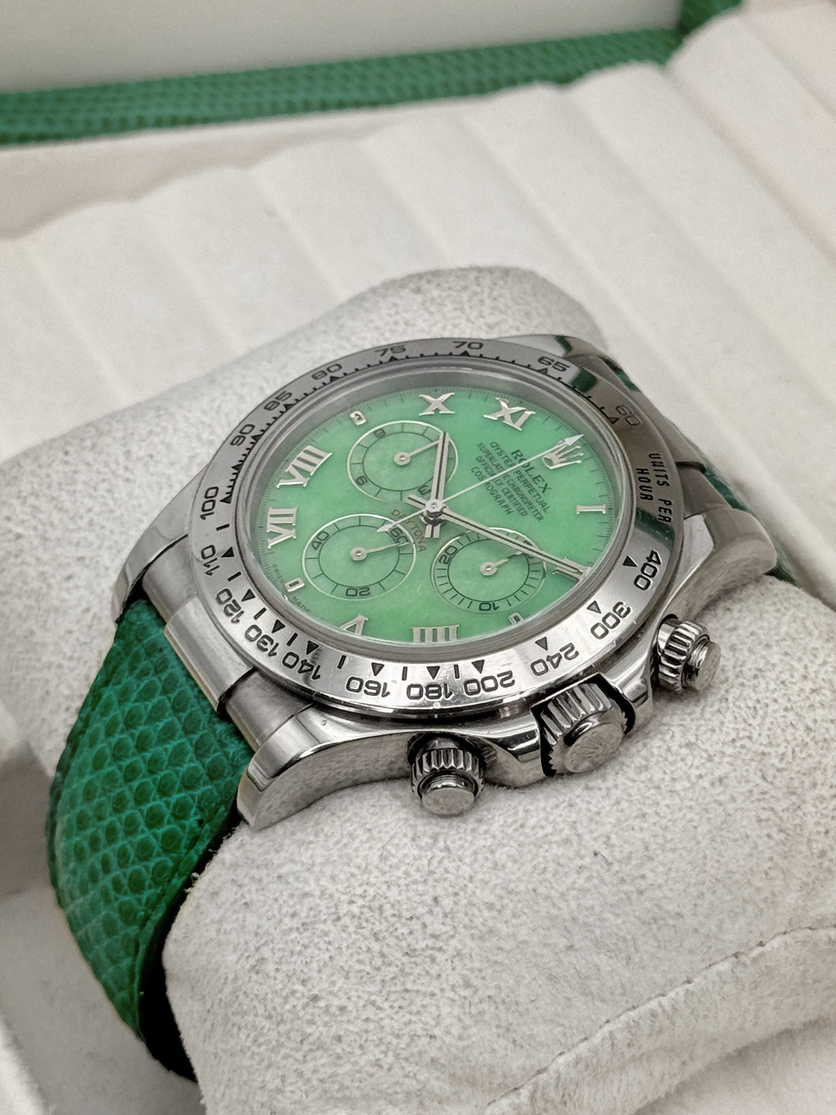 2000 Rolex Daytona 40mm 116519 White Gold Green Dial