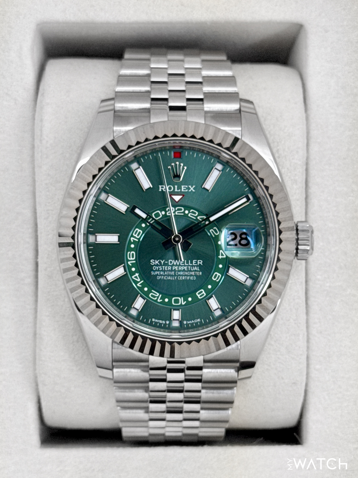 NEW 2026 Rolex Sky-Dweller 42mm 336934 Jubilee Green Dial (STICKERED)