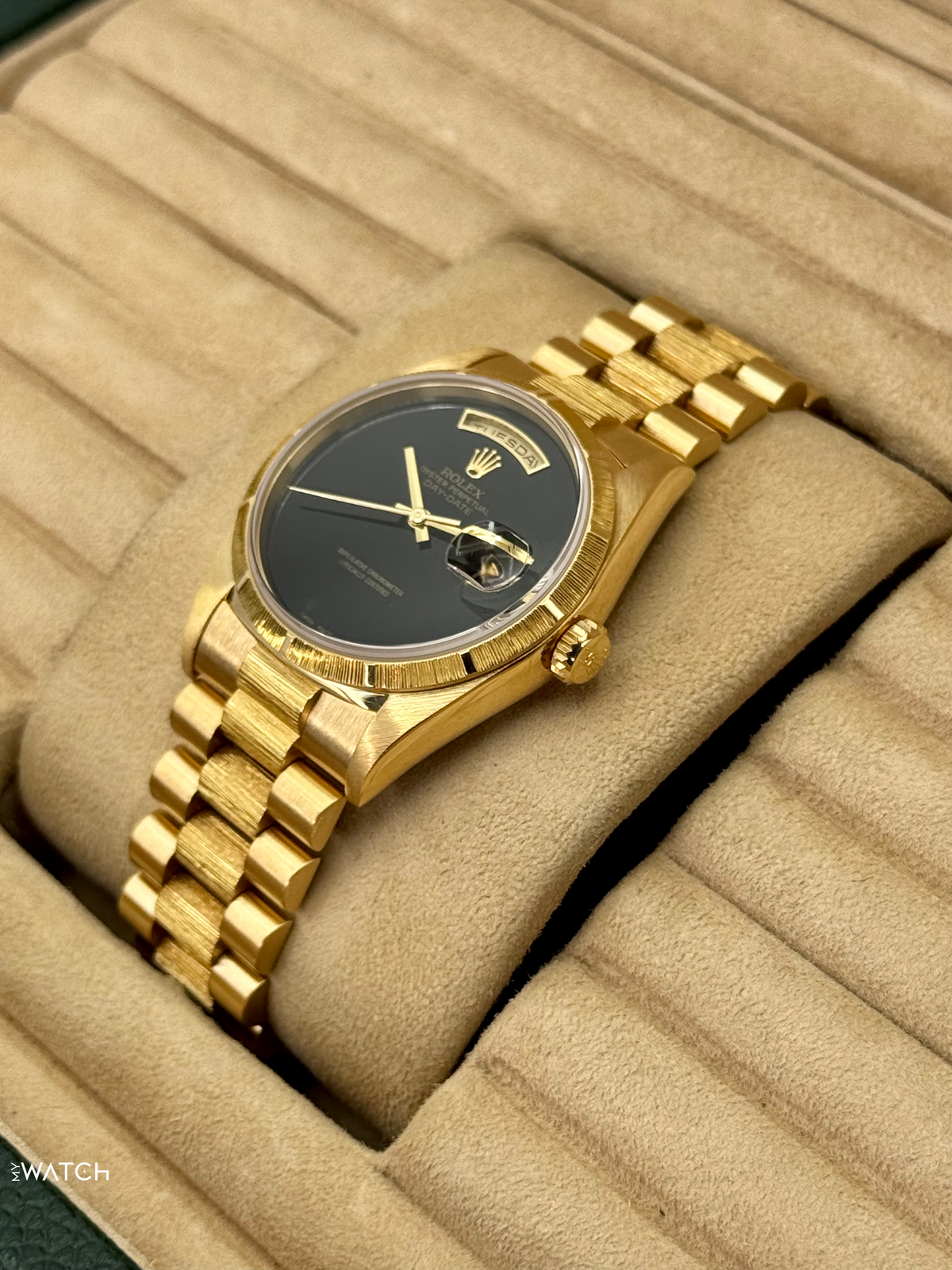 1998 Rolex Day-Date 36mm 18248 Presidential Black Onyx Dial (FRESH ROLEX SERVICE)