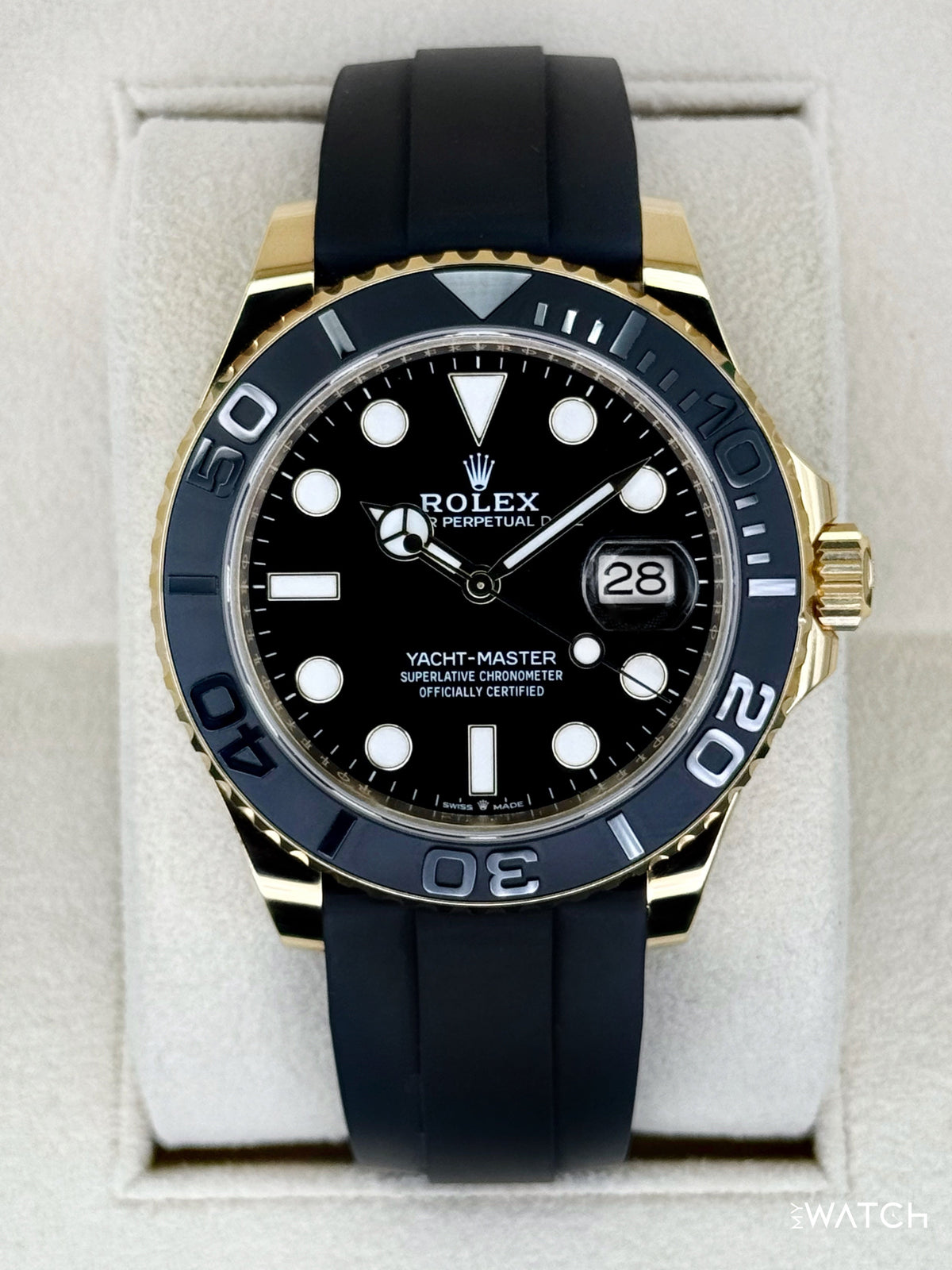 2025 Rolex Yacht-Master 42mm 226658 Yellow Gold Oysterflex Black Dial