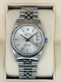 1991 Rolex Datejust 36mm 16234 Stainless Steel Jubilee Silver Dial