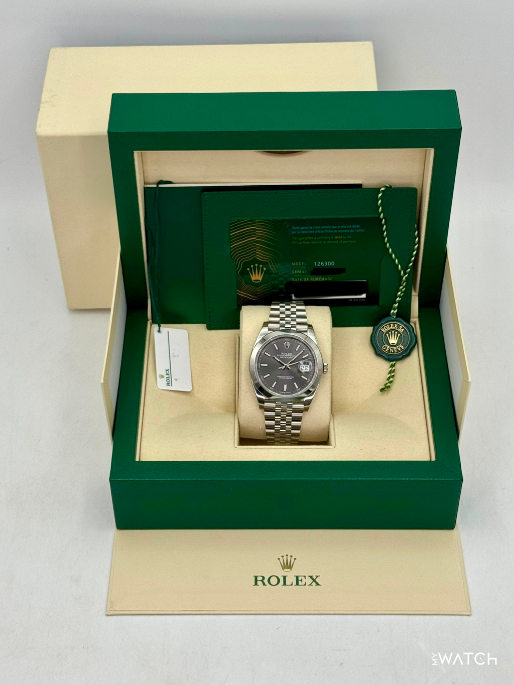 2024 Rolex Datejust 41mm 126300 Stainless Steel Jubilee Rhodium Dial