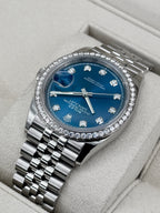 2024 Rolex Datejust 36mm 126284RBR Stainless Steel Jubilee Blue Diamond Dial