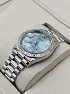 NEW 2026 Rolex Day-Date 36mm 128396TBR Ice Blue Roman Numeral Dial