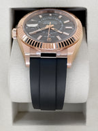 NEW 2026 Rolex Sky-Dweller 42mm 336235 Rose Gold Oysterflex Rhodium Dial - STICKERED
